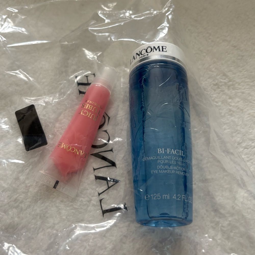New Lancome Bi-Facil Eye Makeup Remover 125ml &Juicy Tubes Lip Gloss 15ml bundle